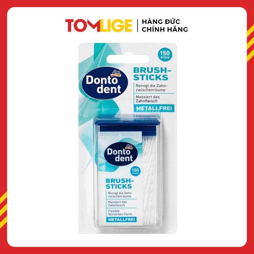 [Hàng Đức] Tăm Xỉa Răng Y Tế Dontodent Brush Sticks, 150 Chiếc