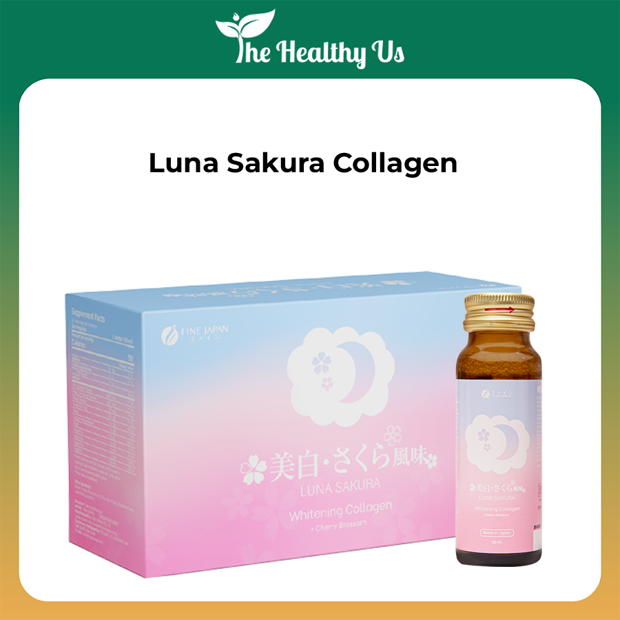 Nước uống Collagen dưỡng trắng vị Hoa Anh Đào - Luna Sakura Whitening Collagen