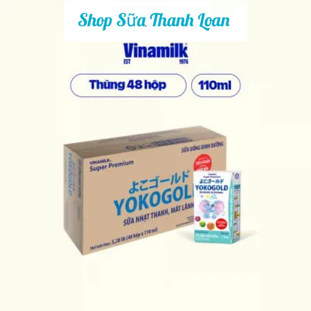 Thùng 48 hộp sữa bột pha sẵn yokogold 110ml.