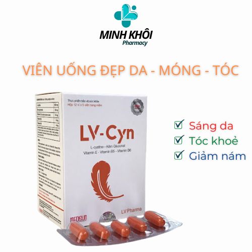Lv-Cyn Viên uống sáng da, đẹp tóc, chắc khoẻ móng hộp 60 Viên - LV pharma