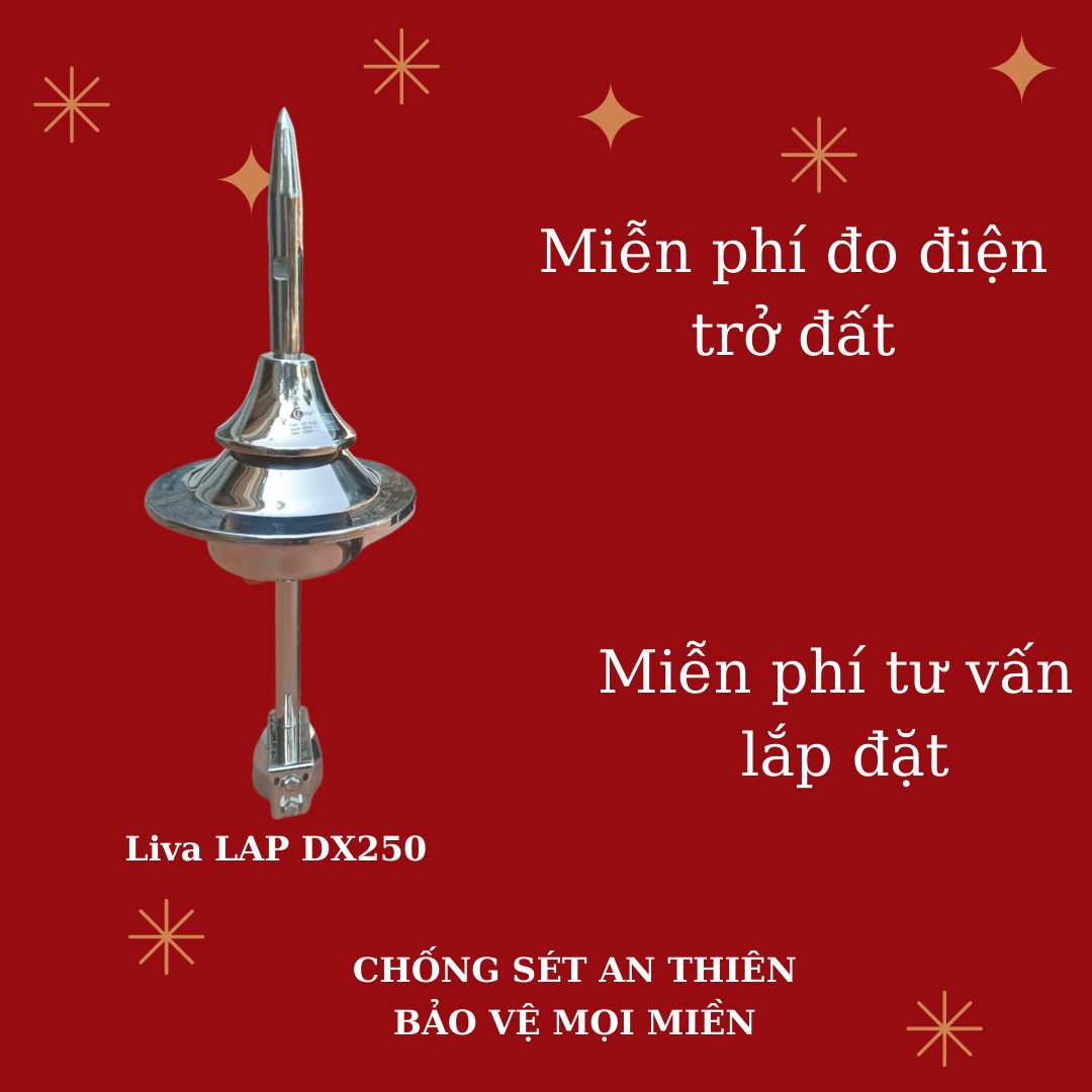 Kim thu sét Liva LAP - DX250, bán kính bảo vệ 146m