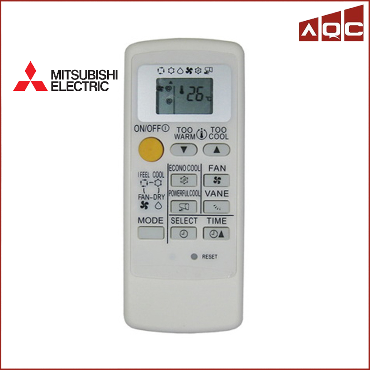 Điều khiển điều hoà MITSUBISHI Mẫu 4 Remote máy lạnh Mitsubishi nền trắng mẫu 4