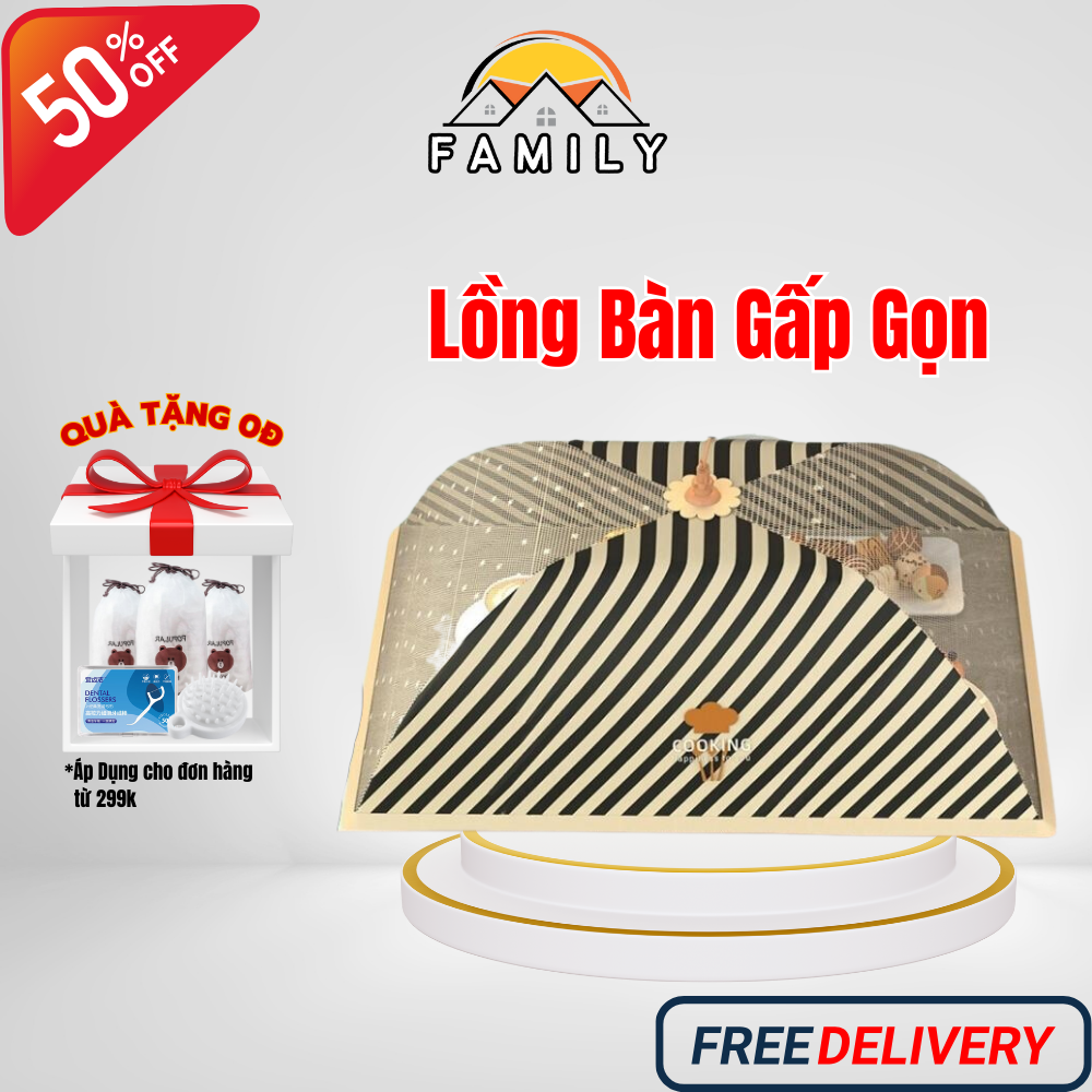 Lồng bàn gấp gọn thông minh lồng bàn thiết kế lưới gấp gọn lồng bàn vải đẹp tiết kiệm diện tích dễ dàng sử dụng
