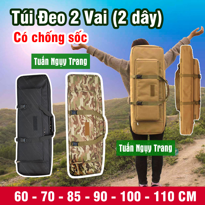 Túi - Balo chống sốc 2 dây đeo lưng cao cấp đựng cần câu pcp đi phượt dài từ 60-120cm