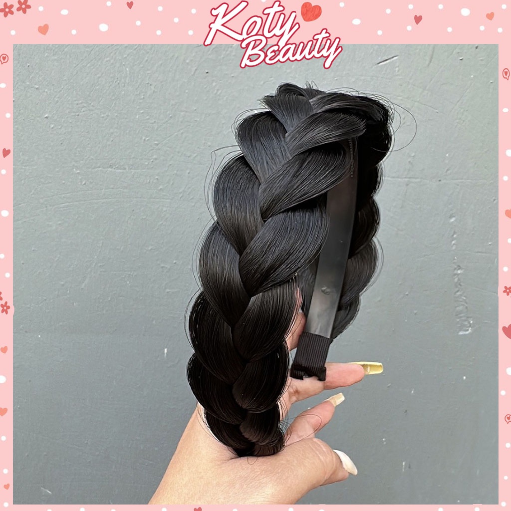 Bờm tết tóc giả ❤️koty beauty❤️ băng đô bính tóc giả 3cm tơ có răng cài tg407