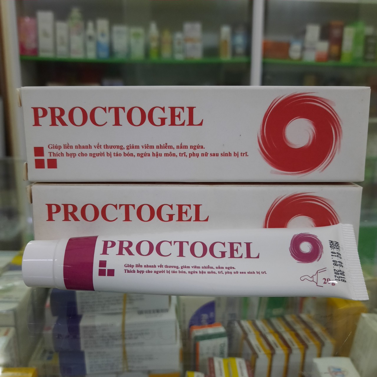 Kem bôi teo trĩ Proctogel - teo ngay búi trĩ không cần cắt, sát trùng, giảm viêm, đau rát, ngứa búi trĩ, đại tiện khó khăn, đi ngoài ra máu làm dịu,  - Tuýp 20g