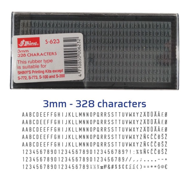 Bộ vỉ chữ ghép 3mm , dùng cho dấu bộ s882