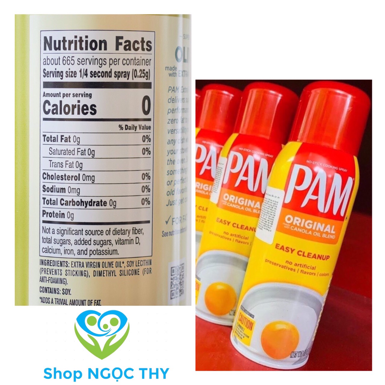 Dầu ăn kiêng 0 calo dạng xịt PAM chính hãng (8oz, 10oz, 12oz)