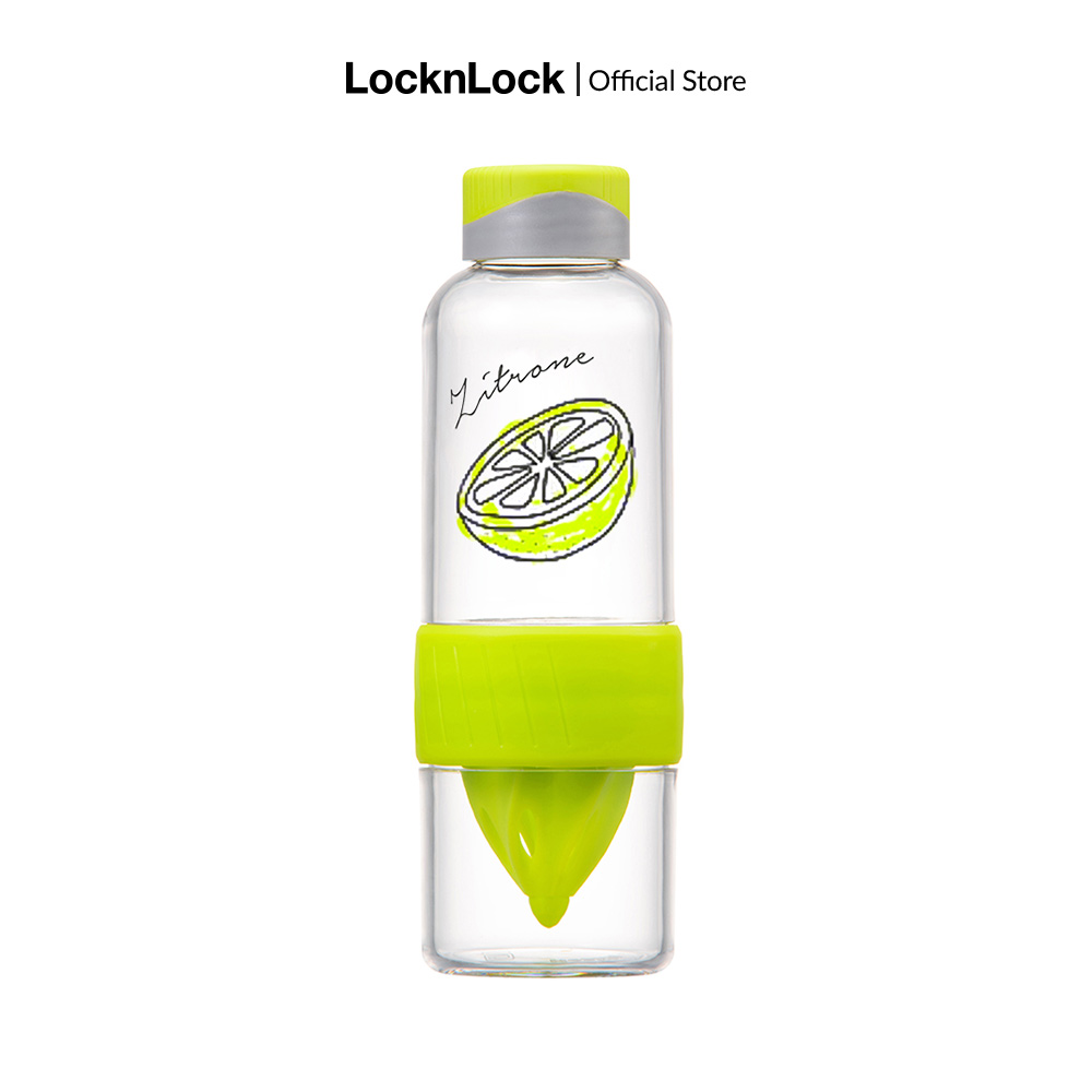 ABF659 - Bình nhựa Detox Lock&Lock dung tích 520ml, có lọc kèm vắt cam mini dưới đáy