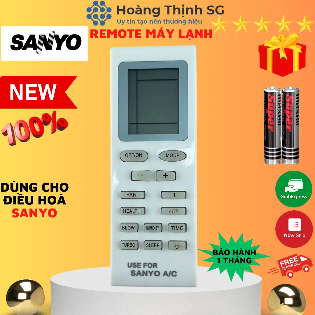 Điều khiển điều hoà SANYO, remote máy lạnh SANYO - tặng kèm pin