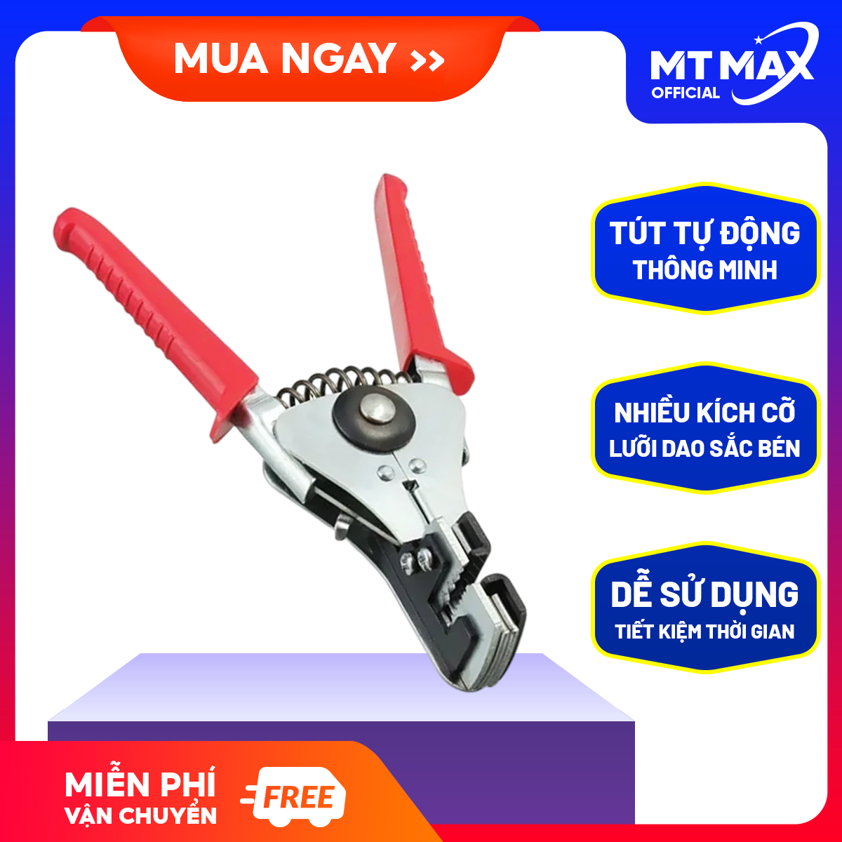 Kìm tuốt dây điện dây cáp đa năng, Kìm tuốt dây điện thông minh, Kìm tuốt dây điện tự động, Kềm tuốt dây điện, Kềm bấm đa năng