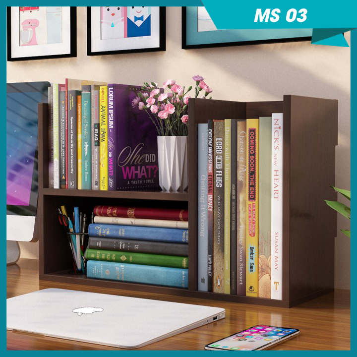 Kệ sách để bàn lắp ghép trang trí MS03