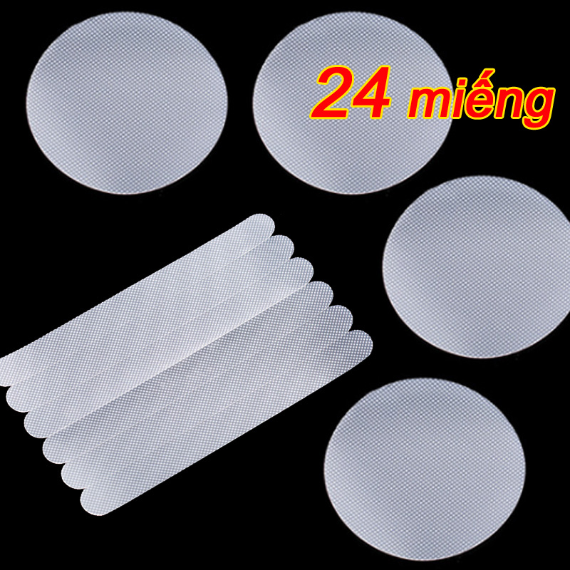 Miếng dán chống trượt nhà tắm trong suốt không cọ chân (24 miếng)