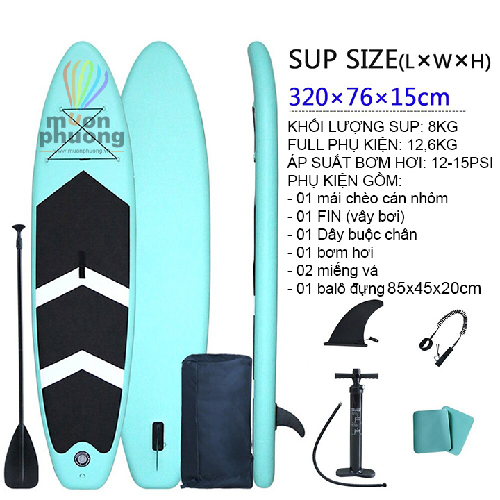 Ván chèo sup ván chèo đứng bơm hơi giá rẻ portable - muôn phương shop