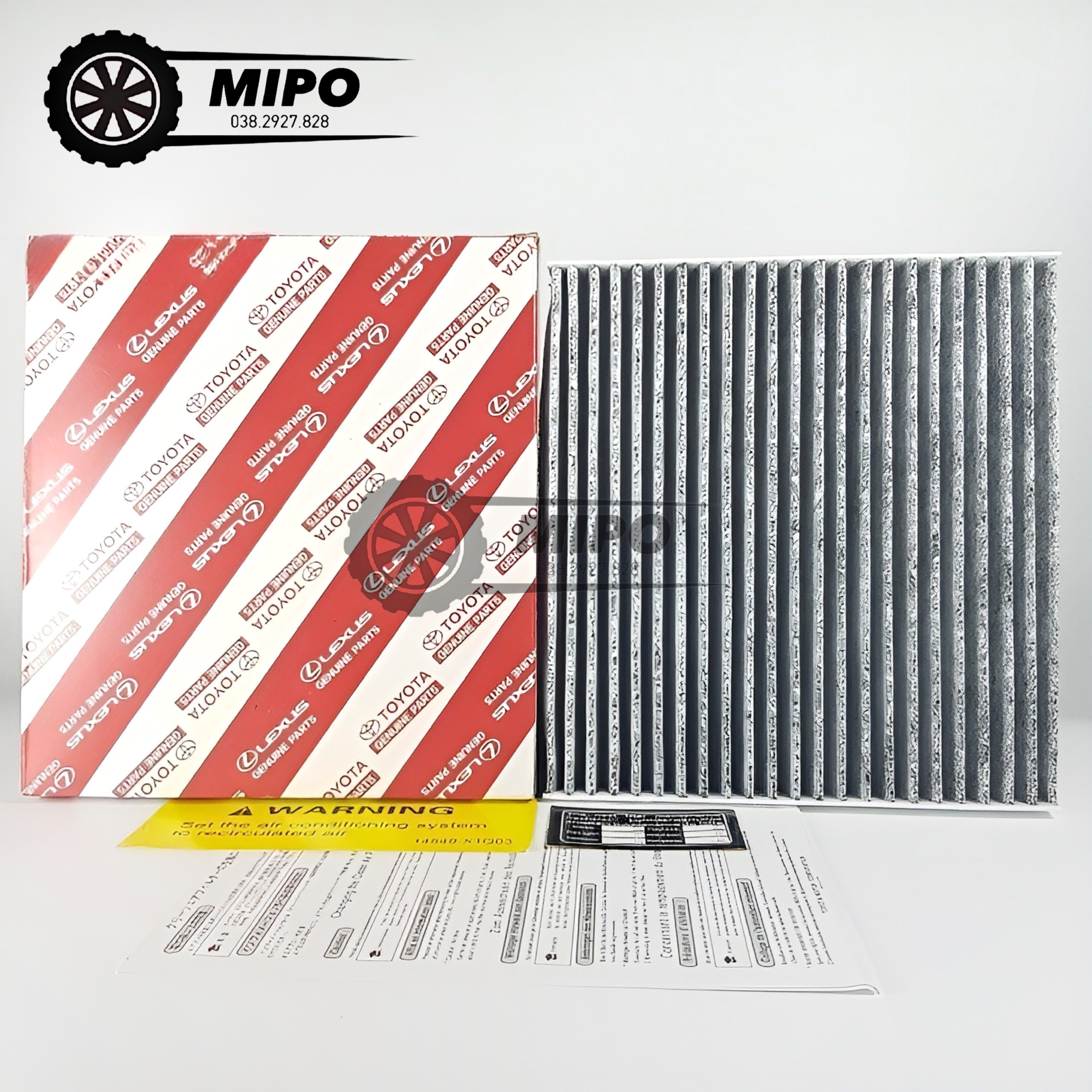 Lọc gió điều hòa (than hoạt tính), máy lạnh xe Innova, Fortuner, Hilux, Camry, Vios (Mã: 871390N010/8713906080)