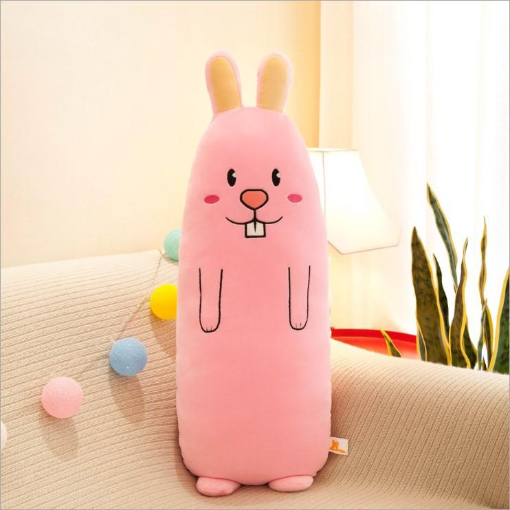 [HCM]Gối Ôm Hình Thú Dài 70cm Siêu Mềm Cho Em Bé (Thỏ Hồng)