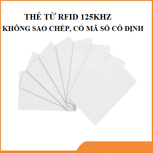 10 thẻ từ RFID trắng Proxy 125 KHz (mã số cố định, không sao chép được) - ATDTECH
