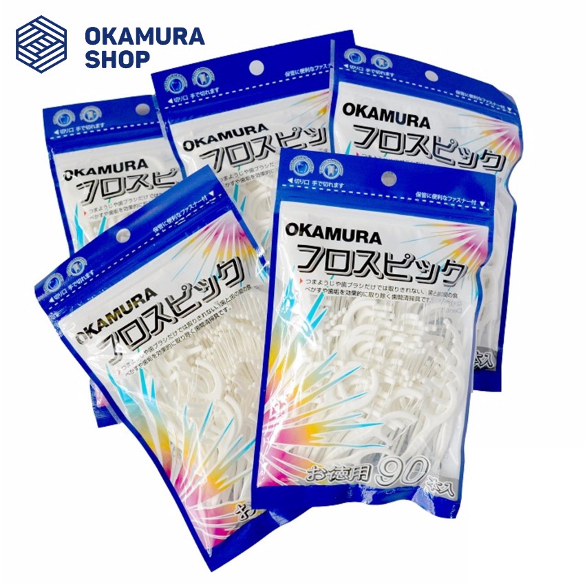 Combo 5 Gói Tăm chỉ kẽ răng Nhật Bản Okamura