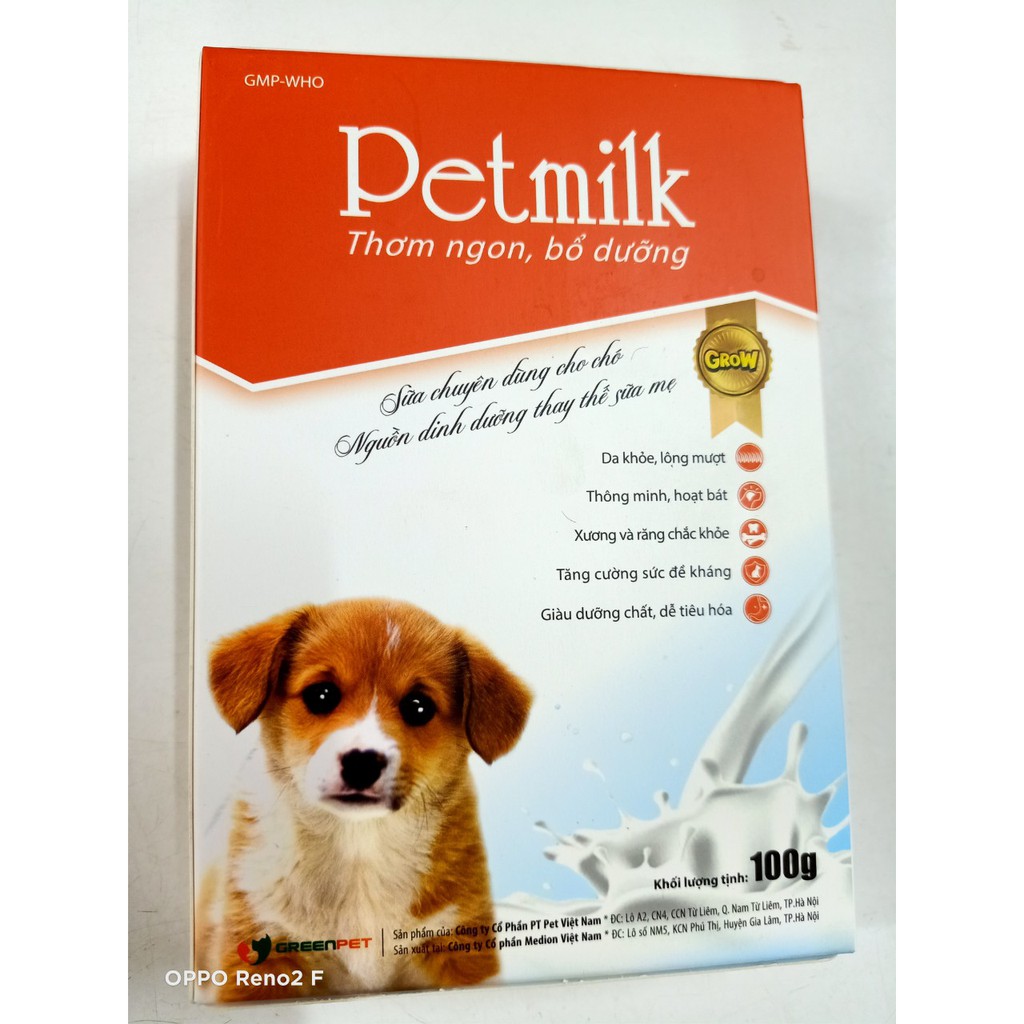 Sữa bột cho chó mèo Petmilk 100G