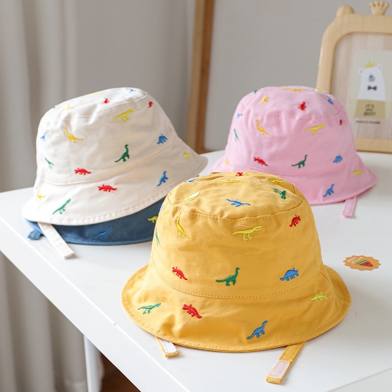 Spring Summer Baby Hat Cute Cartoon Embroidery Kids Bucket Hats Children Panama Caps Outdoor Toddler Boys Girls Sun Hat