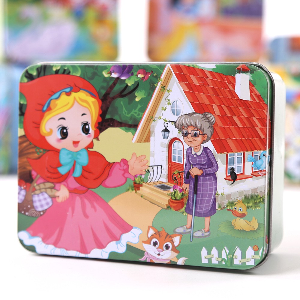 Bộ đồ chơi tranh ghép 100 miếng hộp sắt