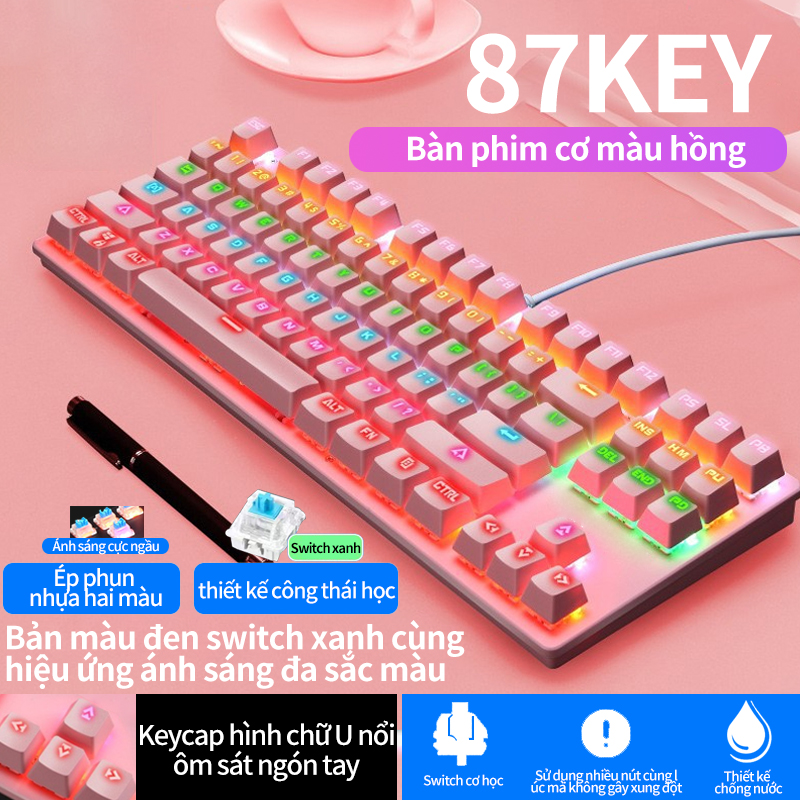 Bàn Phím Cơ Chuyên Game-Bàn Phím Cơ Máy Tính K550 Pro Led RGB -Bảo hành,Blue Switch Có 10 Chế Độ Màu