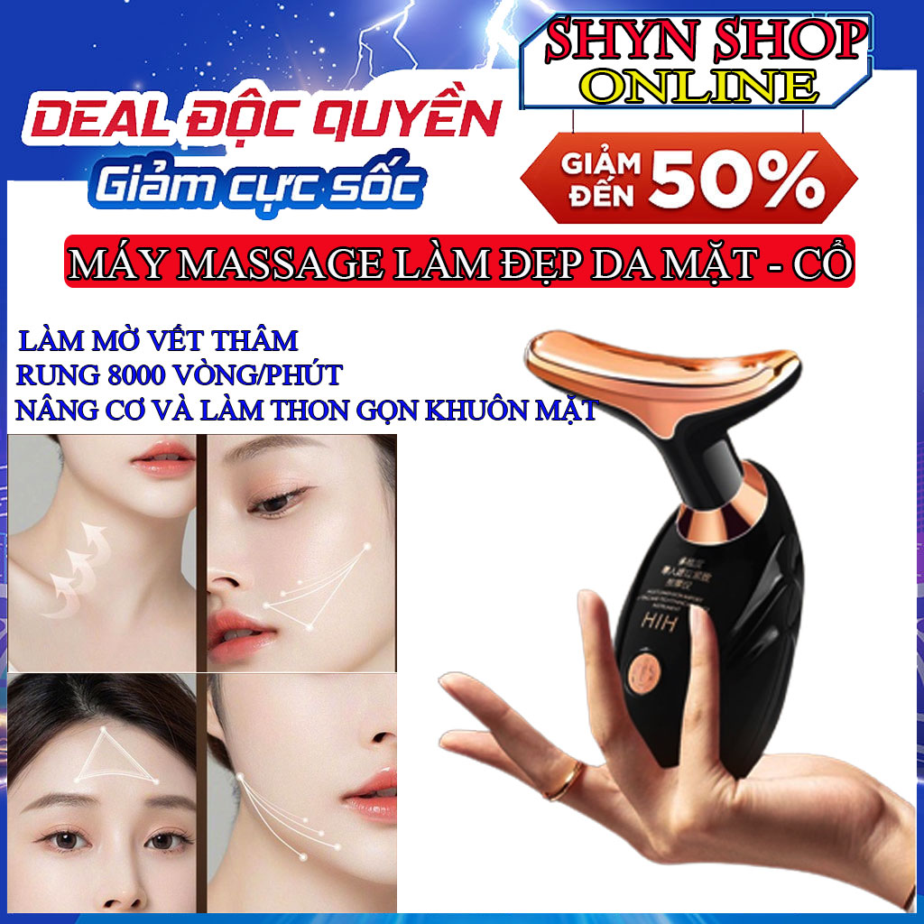 Máy massage mặt HIH chính hãng, máy mát xa mặt nâng cơ rung điện đẩy tinh chất giúp trẻ hóa làn da, sáng da xóa mờ nếp nhăn, dụng cụ mát xa da mặt cầm tay ion, Máy mát xa điện di nâng cơ da mặt mini, MÁY RỬA MẶT MÁT XA