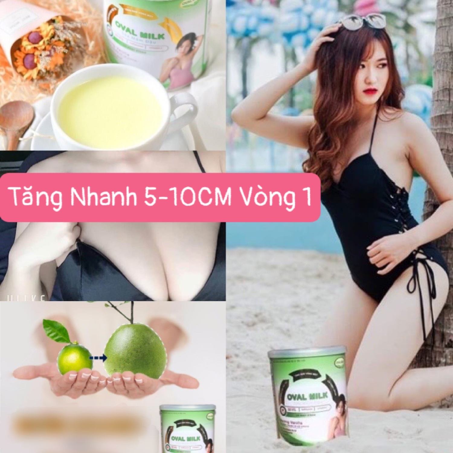  NỞ NGỰC TỰ NHIÊN OVAL MILK TĂNG   8 - 10 CM   VÒNG 1 -  KHÔNG TEO NHÃO KHI NGƯNG SỬ DỤNG - Sữa Mầm Đậu Giúp Cải thiện Tăng size vòng 1 nhanh hiệu quả 