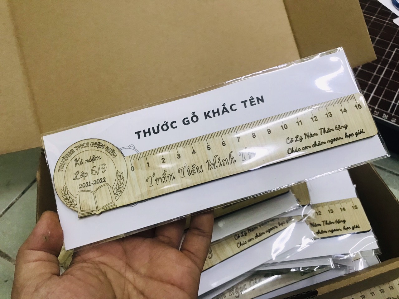 Thước Gỗ Khắc Tên, Mẫu Đa Dạng, Quà Lưu Niệm, Quà Tặng, Dụng Cụ Học Tập Cute