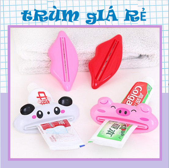 Dụng Cụ Kẹp Kem Đánh Răng Hình Thú Hình Môi Chúm Chím - Kẹp nặn kem đánh răng hình thú dễ thương