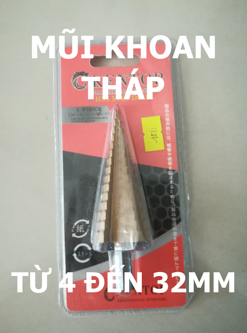 Mũi khoan tháp phủ titanium 4-32mm khoan sắt, nhôm, nhựa