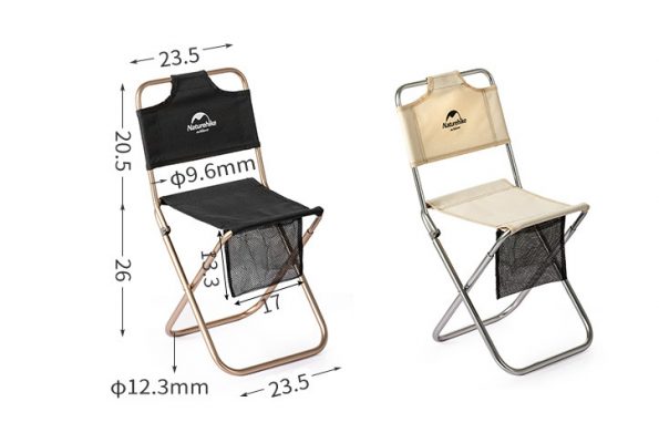 Ghế xếp inox có lưng tựa, gấp gọn siêu nhẹ NatureHike NH18M001-Z