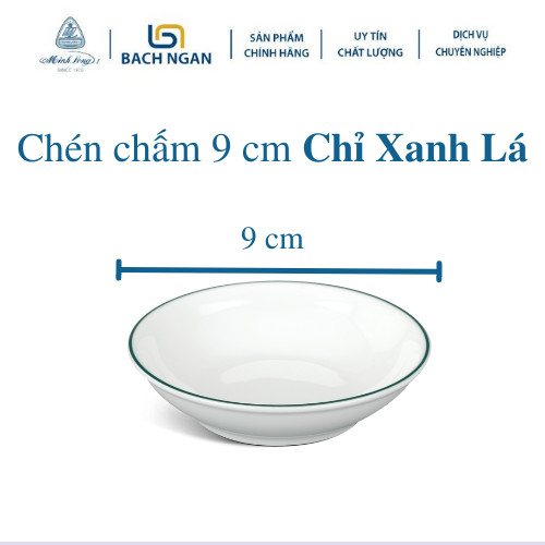 Bộ 6 chén chấm Minh long 9 cm Jasmine Chỉ Xanh Lá