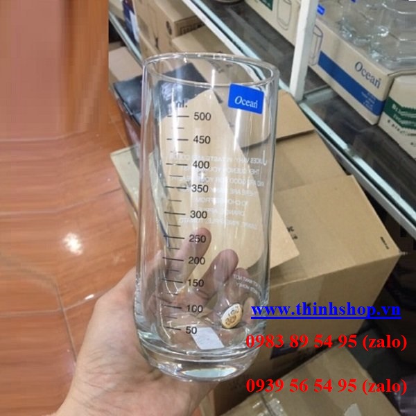 Ly thủy tinh chia vạch Ocean - ly thủy tinh 500ml