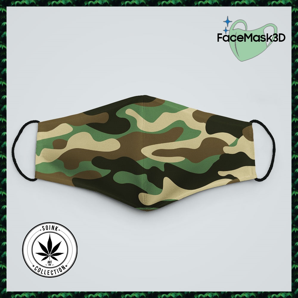 Khẩu Trang in 3D Rằn Ri_13 SoInk Vải Poly Cotton 100%, Ngăn Bụi Mịn, Kháng Khuẩn, 2021 Bảo Vệ Toàn Diện