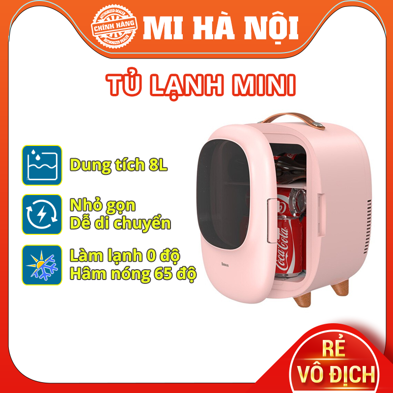 Tủ lạnh Mini Baseus dung tích 8L - đựng mỹ phẩm, đồ uống, có hai chế độ nóng/ lạnh