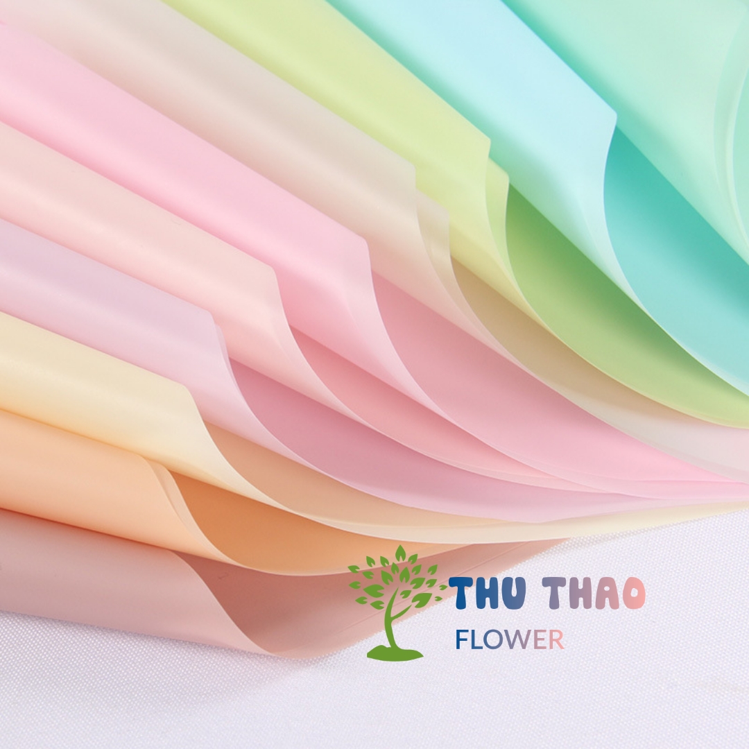 Giấy gói hoa trơn mờ một màu không thấm nước, giấy gói quà vintage, phụ kiện hoa khô