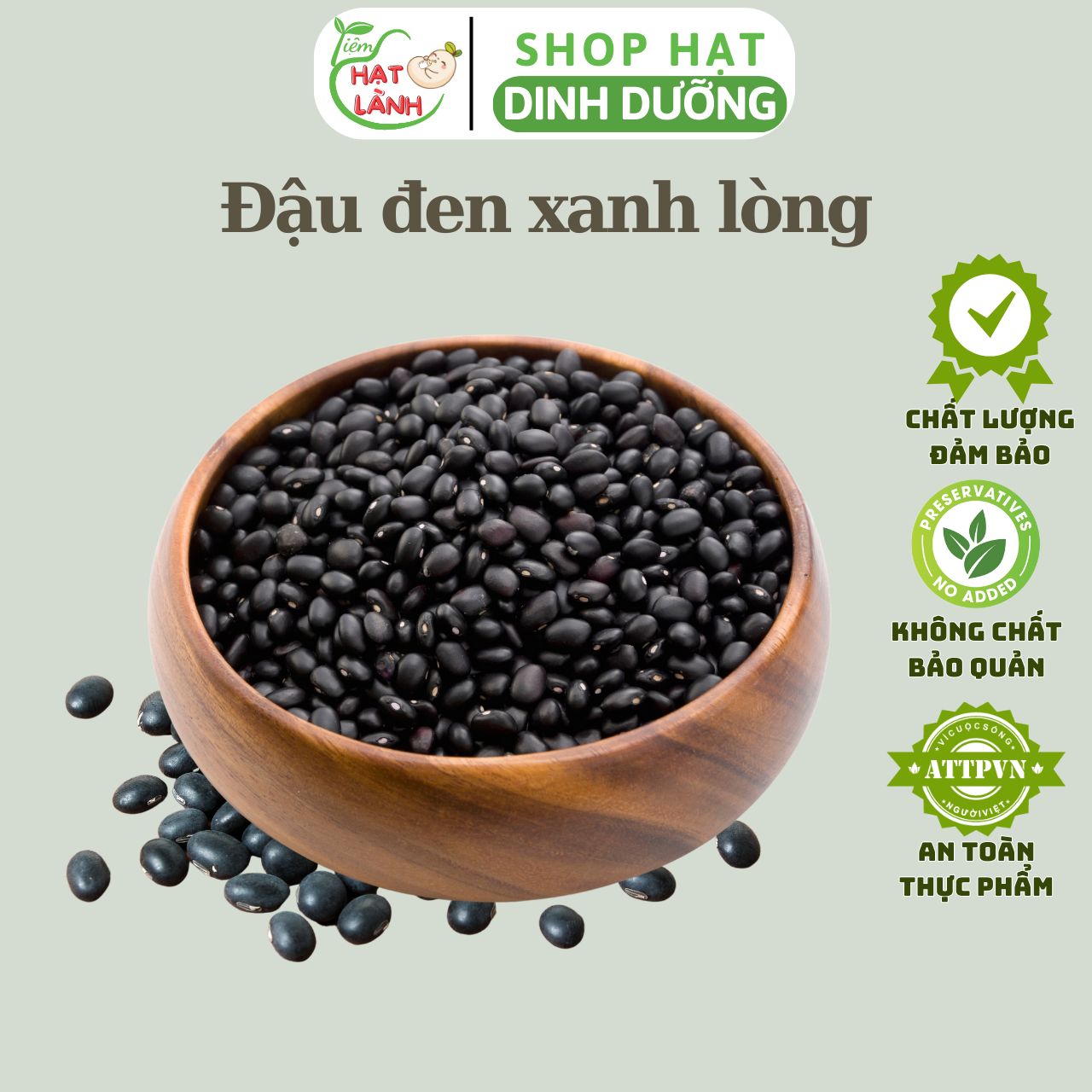Đậu đen xanh lòng sống 100g, 200g, 500g - tiệm hạt lành