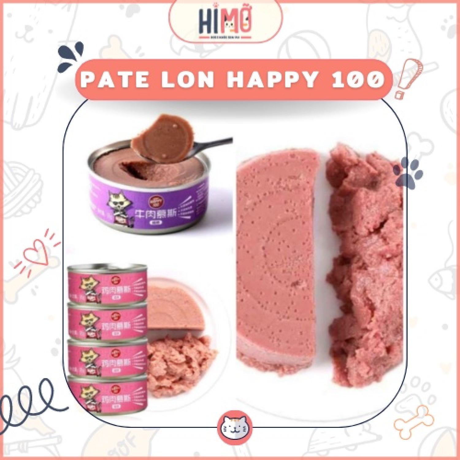 Pate Wanpy Happy 100 Lon 95g - Pate cho mèo wanpy happy 100 thơm ngon bổ dư