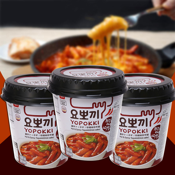 Combo 3 Cốc Bánh Gạo Young Poong Topokki Vị Siêu Cay Nhập Khẩu Hàn Quốc Dạng Ly (120g/ly)