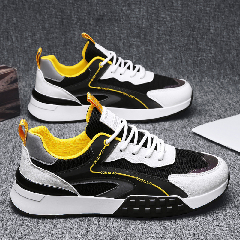 Giày thể thao nam mendo - giày sneaker màu đen viền trắng - trắng viền đen, giày thể thao form ôm chân - g5110
