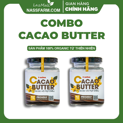 [COMBO] 2 Hũ Bơ Cacao Hạt Điều Healthy Nguyên Chất 100% Loại 110g