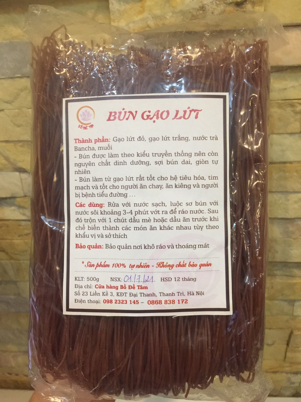 Bún gạo lứt đỏ 1 kg