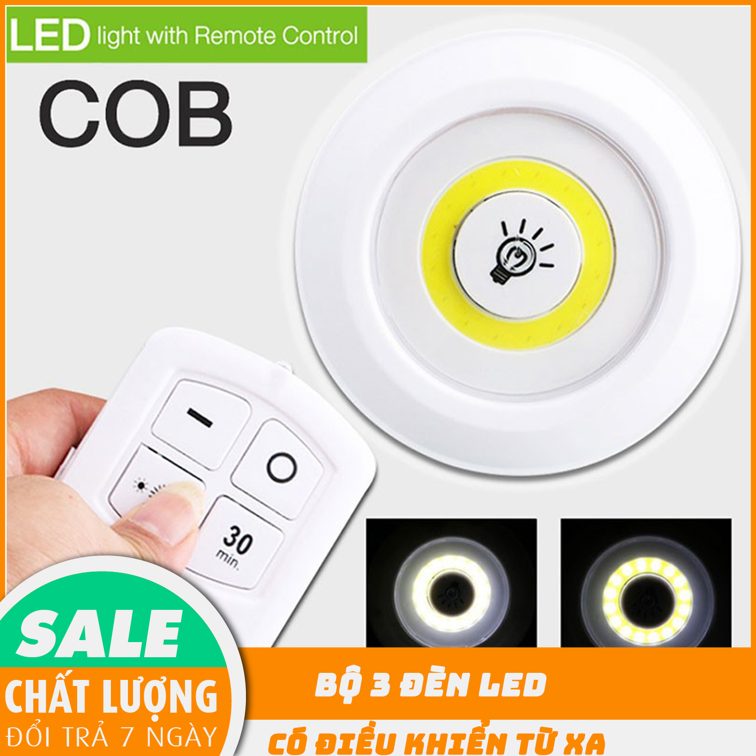 Bộ 3 đèn LED có điều khiển, nhiều chế độ ( hẹn giờ, tăng giảm sáng,..) bộ 3 đèn led - 1 ĐỔi 1 TRONG VÒNG 7 NGÀY