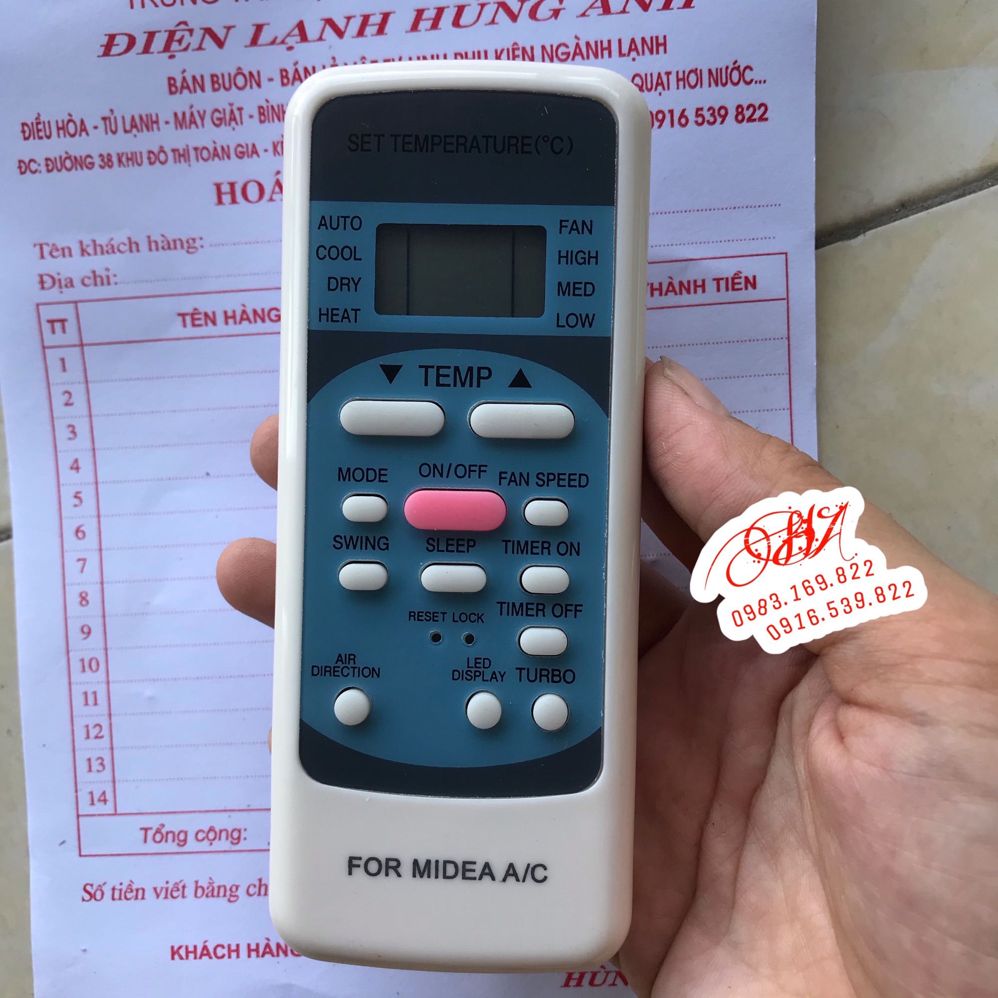Khiển điều hoà media,vật tư điện lạnh hùng anh