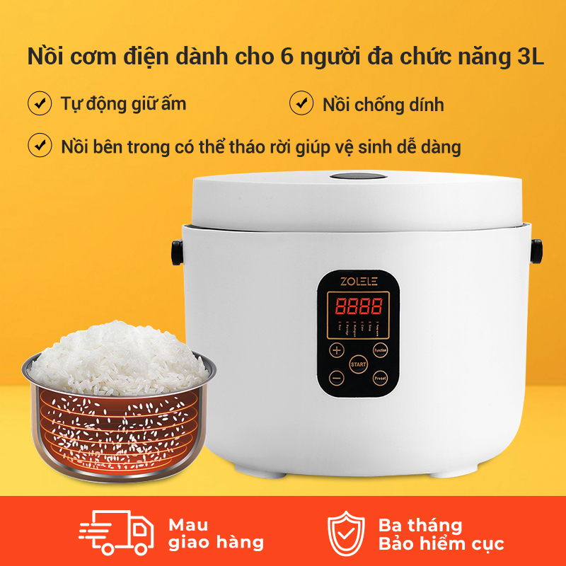 Nồi cơm điện thông minh đa chức năng zolele zb003 dung tích lớn 3l-501w