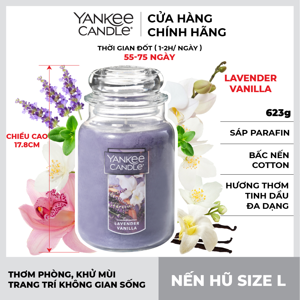 Nến hũ Yankee Candle size L - Lavender Vanilla