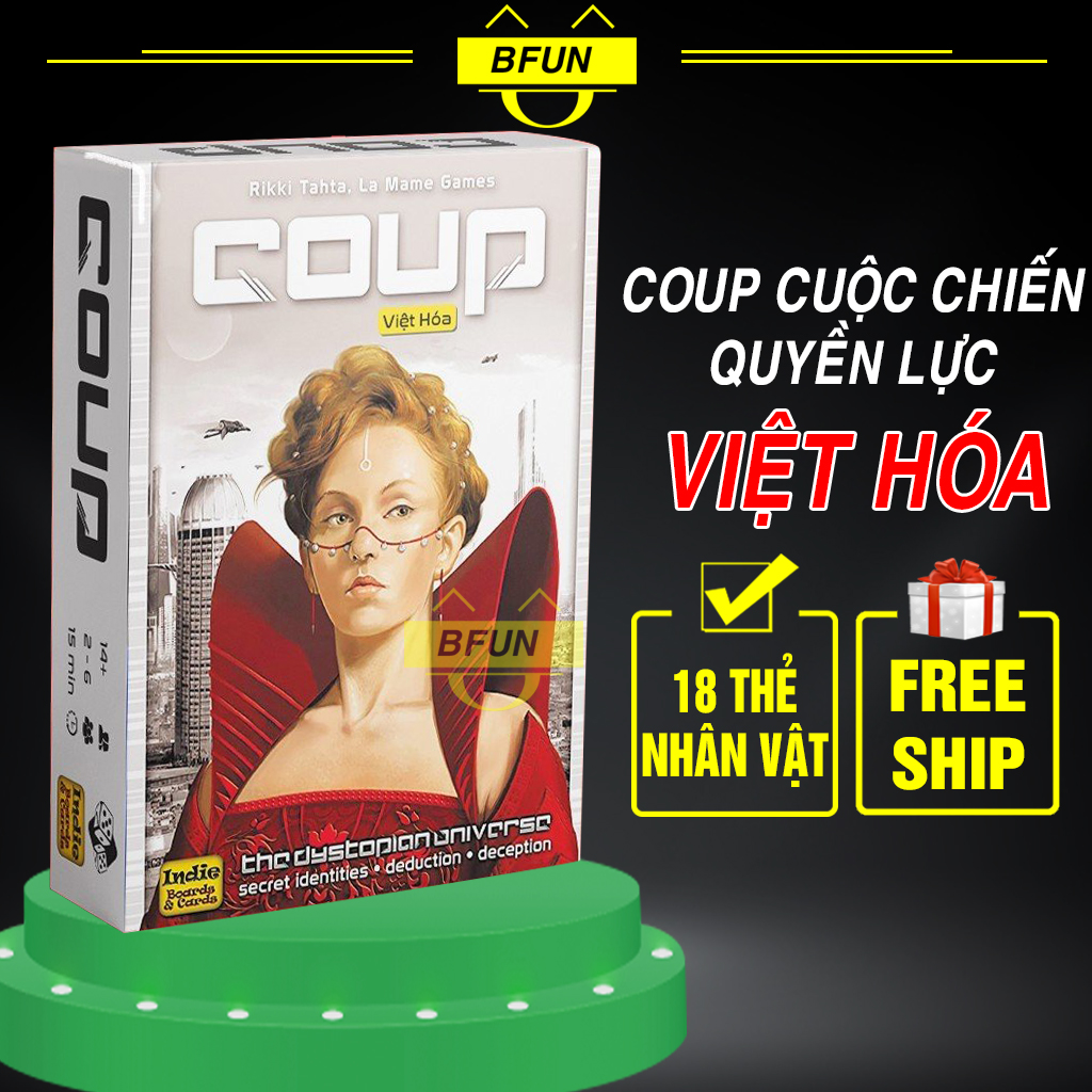 Board Game Bài Coup Việt Hóa 18 Thẻ Nhân Vật Cuộc Chiến Quyền Lực