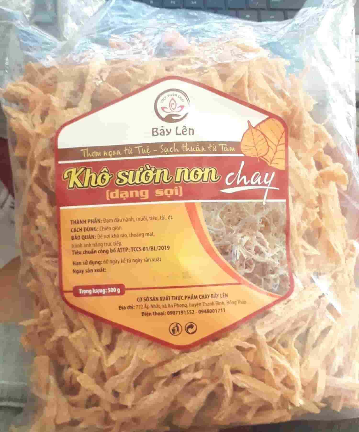 500g khô sườn non chay bảy lên - thực phẩm chay loan vy + tặng chả lụa chay âu lạc đơn 399k