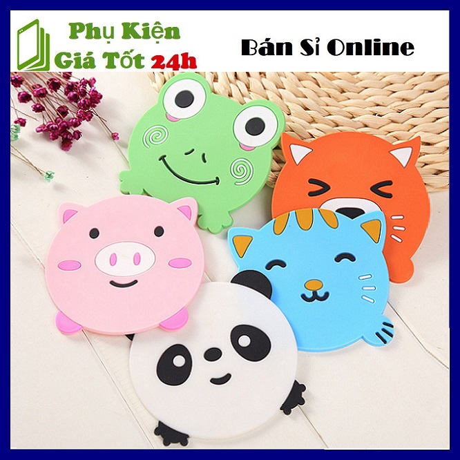[HCM]⚡ Siêu Xinh ⚡ Miếng Đế Lót Ly Nước Hình Thú CuTe Nhiều Màu - Đế Lót Ly Sillicon Hình Thú Siêu Dễ Thương